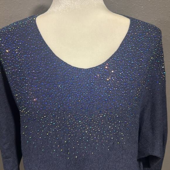 Vila Milano Oversized Sparkle Embellished Sweater L - Picture 3 of 5